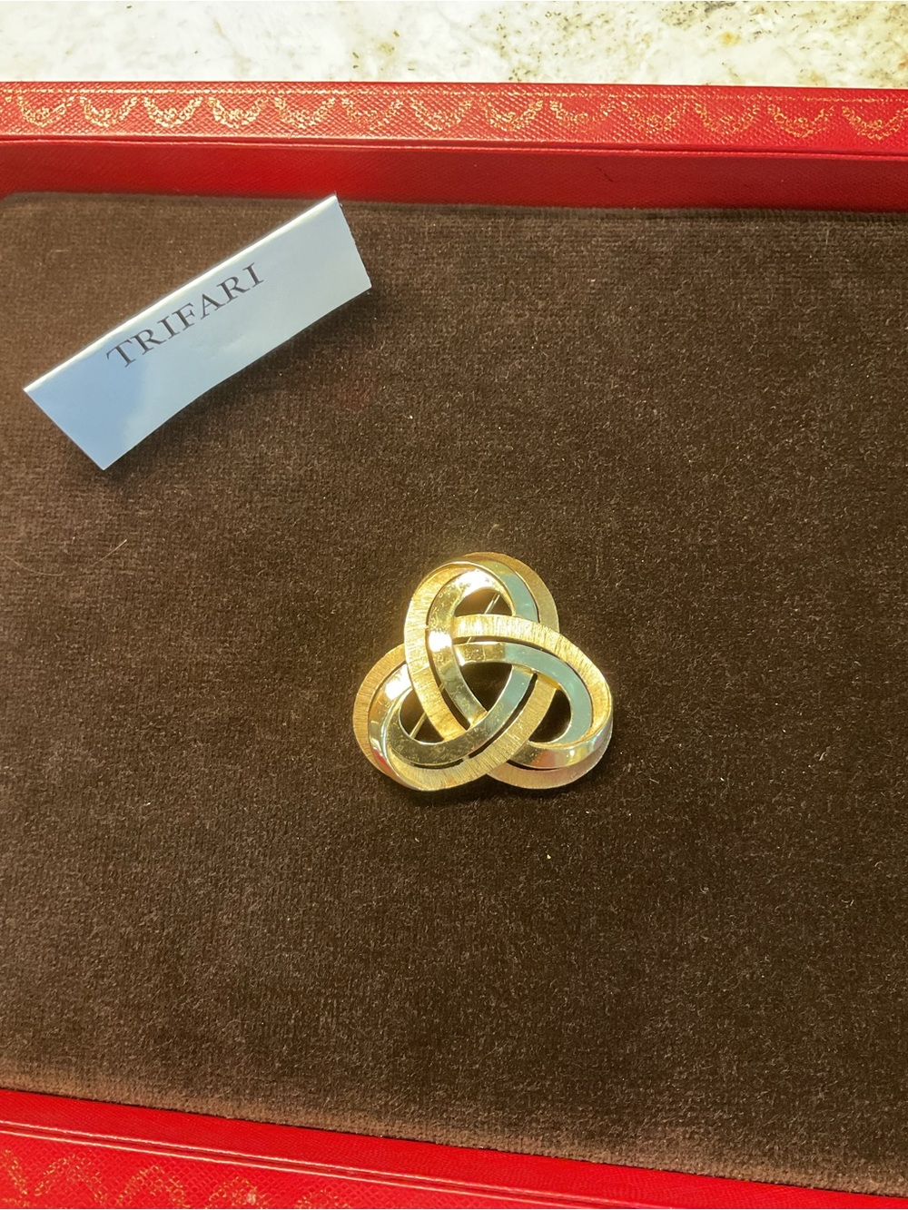 Trifari Gold Interlocking Celtic Knot Brooch